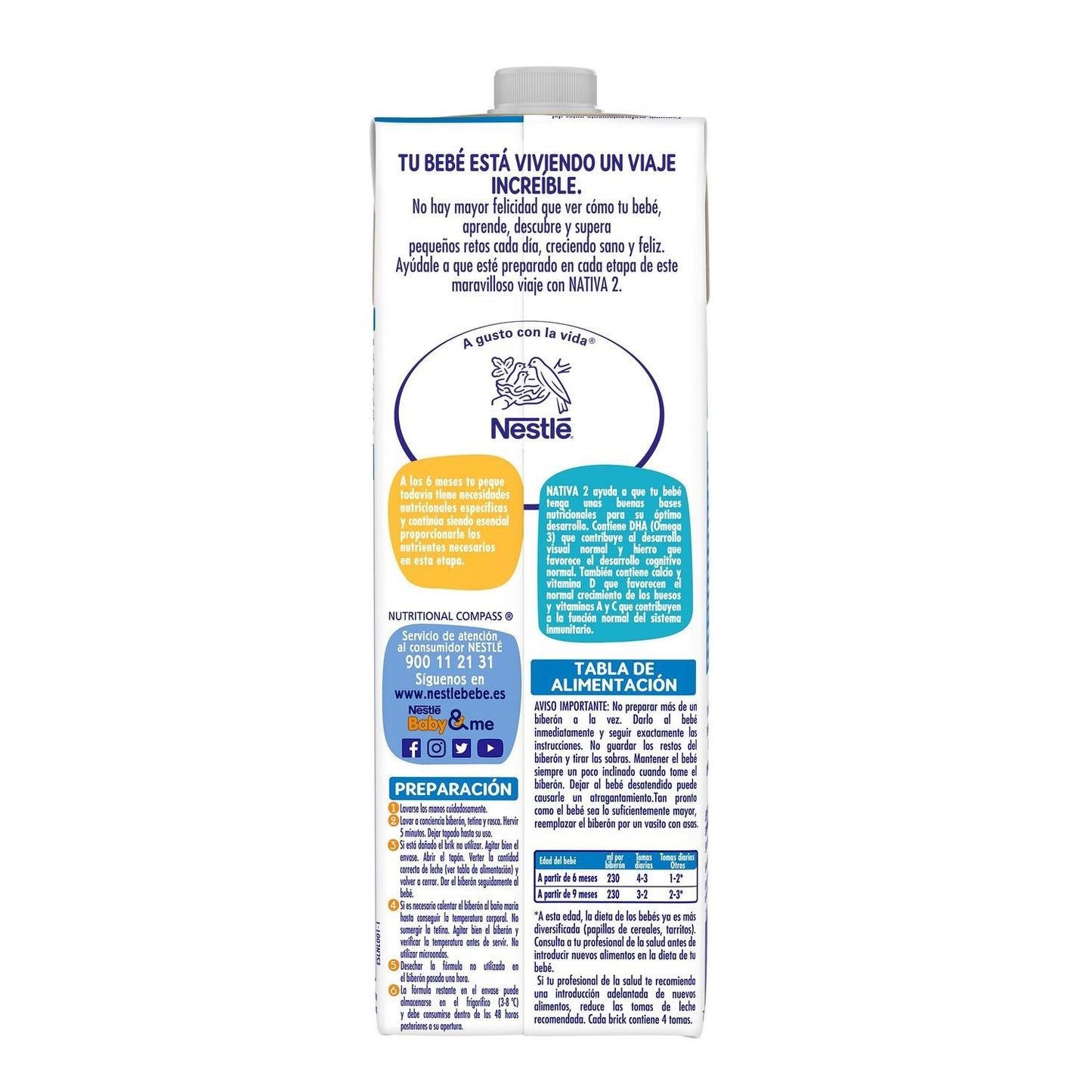 NATIVA 2 Leche Líquida de Continuación 1L Nestlé-3
