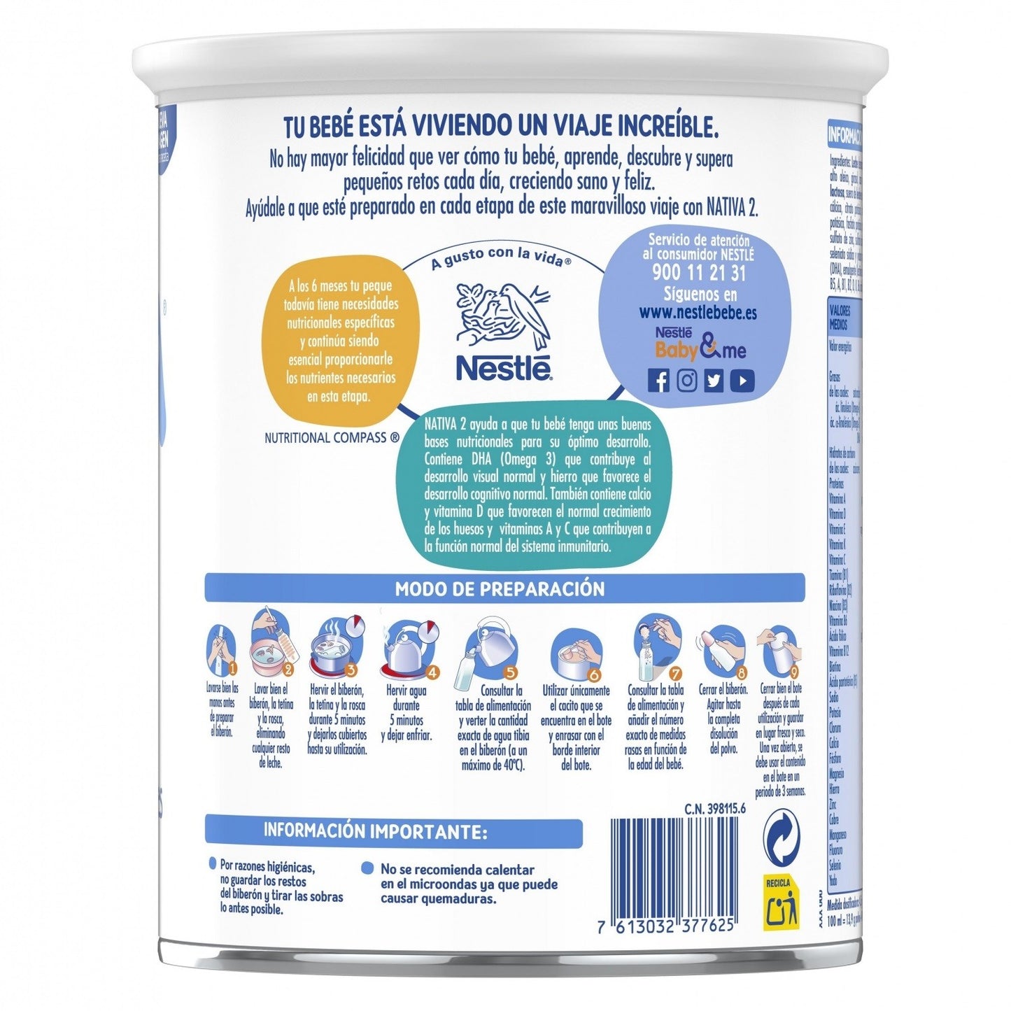 NATIVA 2 Leche de Continuación 800g Nestlé-2