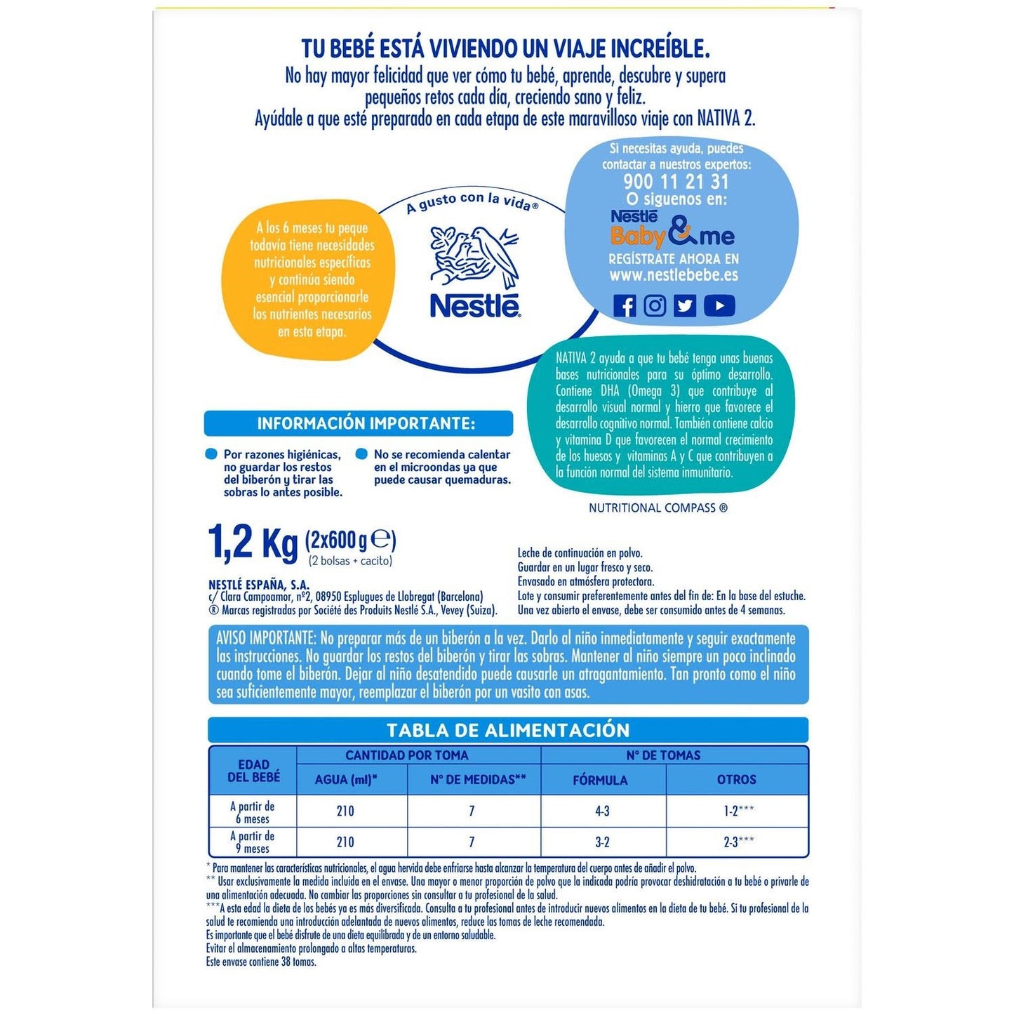 NATIVA 2 Leche de Continuación 1,2kg Nestlé FORMATO AHORRO-2