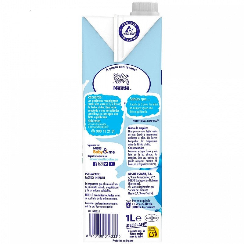 NESTLÉ Junior Crecimiento Original 3 años 1L-3
