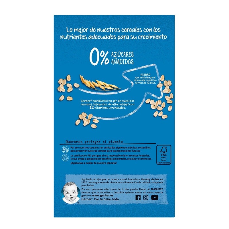 GERBER Papillas 8 Cereales Galleta +6 Meses 500g-2