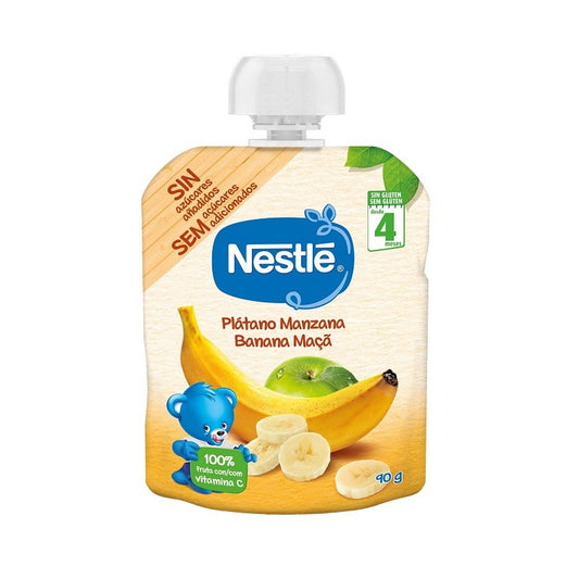 NESTLÉ Bolsita de Plátano y Manzana +4m 90g-1