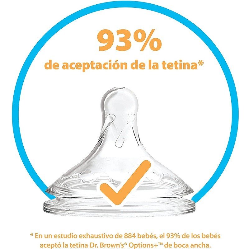 Dr. BROWN'S Biberón Anticólico Boca Ancha Options+ Bosque Azul +0 meses 270ml-7