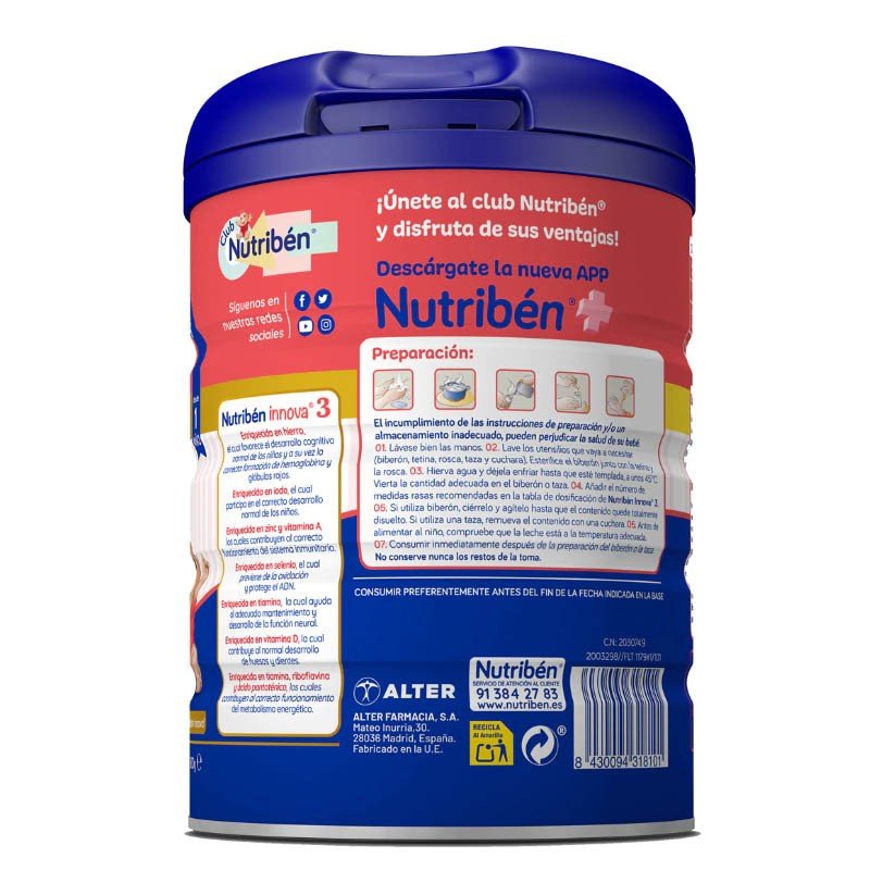 NUTRIBEN Innova 3 800gr Preparado lácteo-2