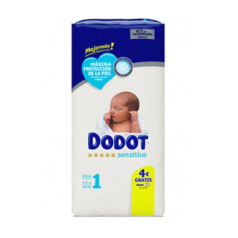 Dodot Sensitive Recién Nacido Talla 1 (44 uds)