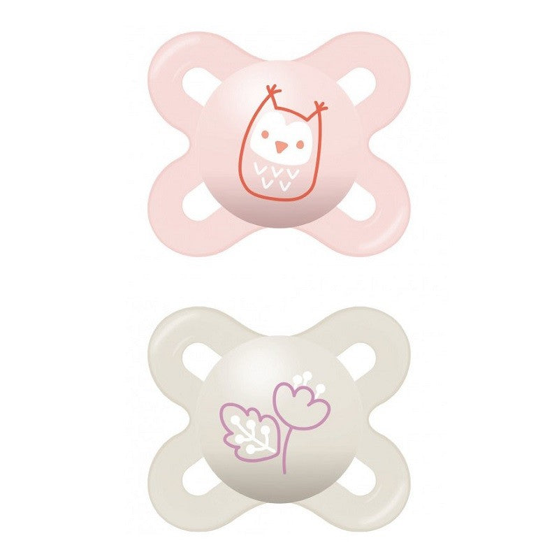 MAM Chupete Start Silicona 0-2M 2 Unidades Rosa-1