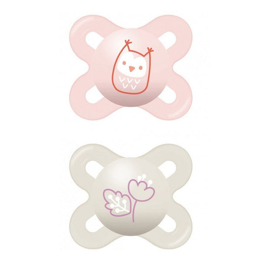 MAM Chupete Start Silicona 0-2M 2 Unidades Rosa-1