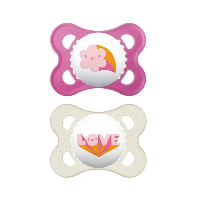 MAM Chupete Original Silicona 0-6M 2 Unidades Rosa-1