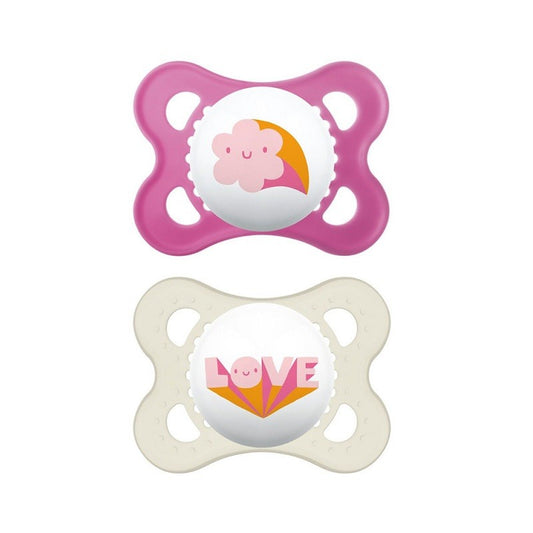 MAM Chupete Original Silicona 0-6M 2 Unidades Rosa-1