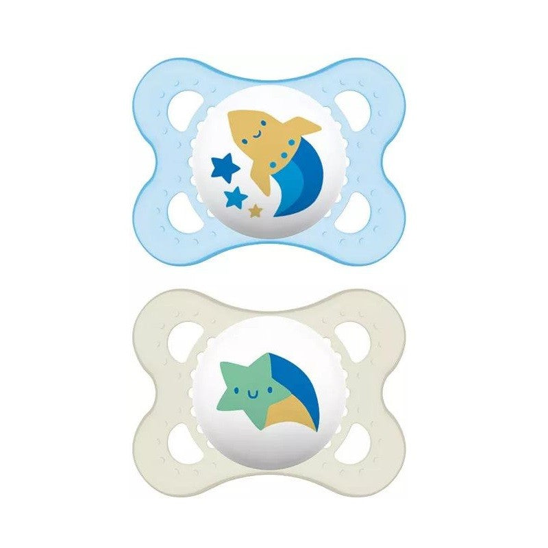MAM Chupete Original Silicona 0-6M 2 Unidades Azul-1