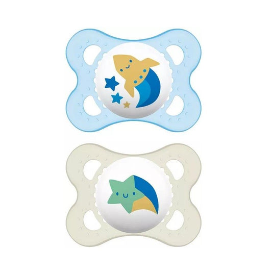 MAM Chupete Original Silicona 0-6M 2 Unidades Azul-1