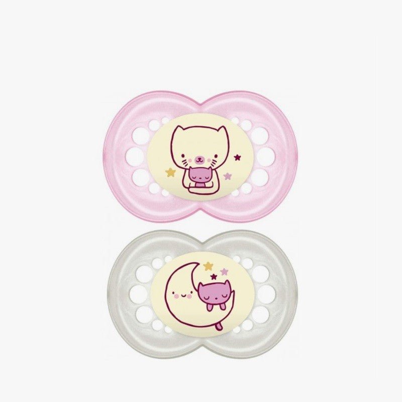 MAM Chupete Original Night Látex 6+M 2 Unidades (Rosa)-1