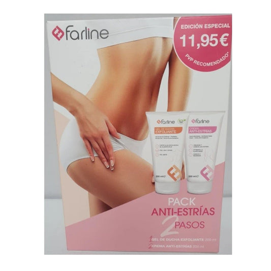 FARLINE Pack Antiestrías Gel Exfoliante 200ml + Crema Antiestrías 200ml-1