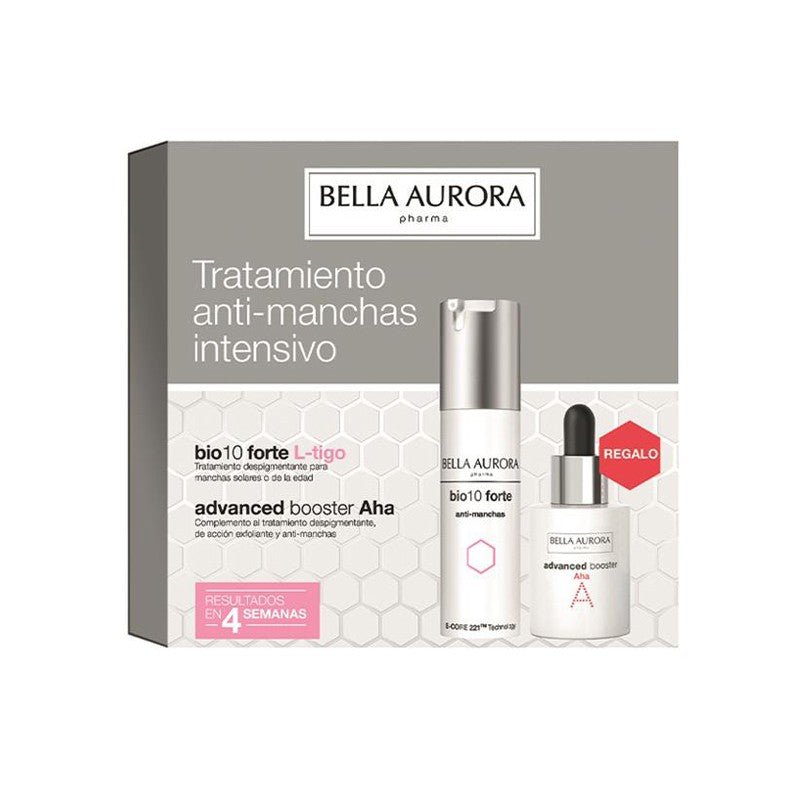 BELLA AURORA BIO 10 Forte L-Tigo Tratamiento Despigmentante 30ml + Advanced Booster AHA 30 ml de REGALO-1