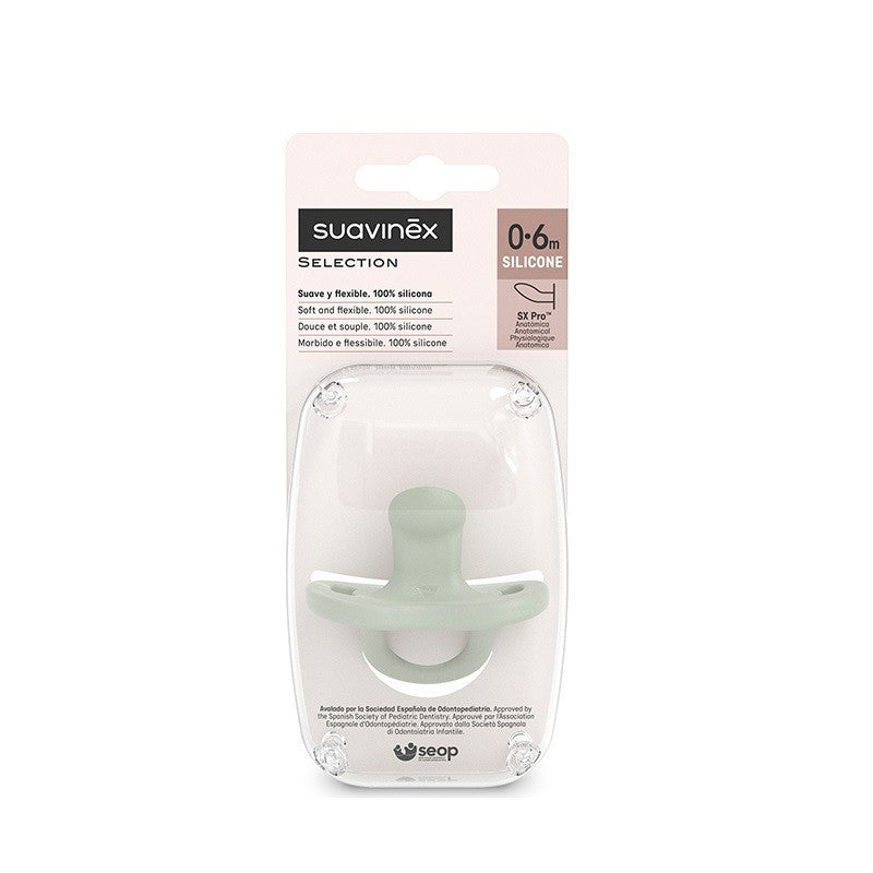 SUAVINEX Chupete Todosilicona SX Pro Anatómica 0-6 Meses (Verde)-1