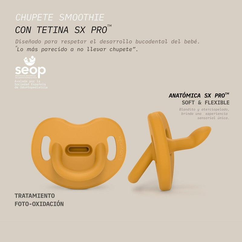 SUAVINEX Chupete Todosilicona SX Pro Anatómica 0-6 Meses (Color Teja)-3