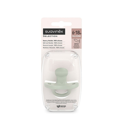 SUAVINEX Chupete Todosilicona SX Pro Anatómica 6-18 Meses (Verde)-1