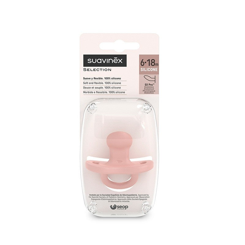 SUAVINEX Chupete Todosilicona SX Pro Anatómica 6-18 Meses (Rosa)-1