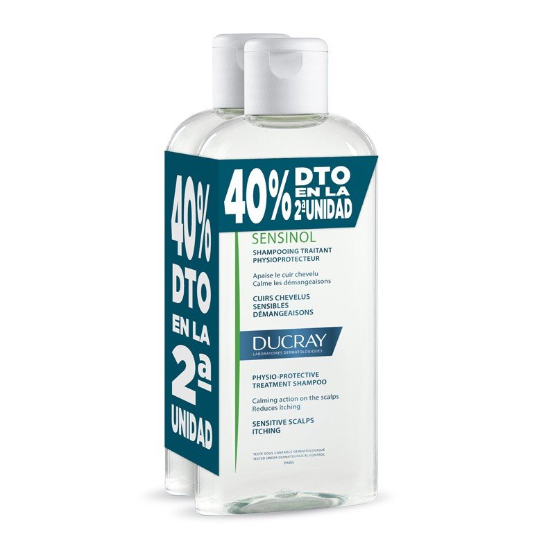 DUCRAY Sensinol Champú Tratante Fisioprotector DUPLO 2x400ml-1