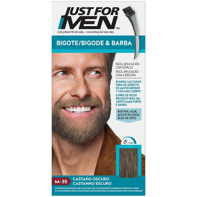 JUST FOR MEN Bigote y Barba Color Castaño Oscuro M-35 (15ml)-2
