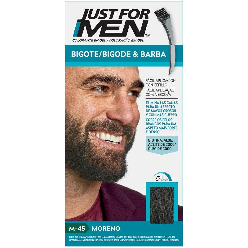 JUST FOR MEN Bigote y Barba Color Moreno M-45 (15ml)-2