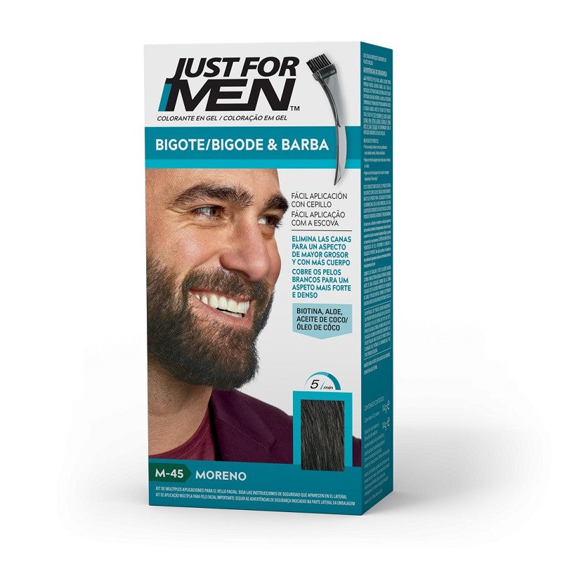 JUST FOR MEN Bigote y Barba Color Moreno M-45 (15ml)-1