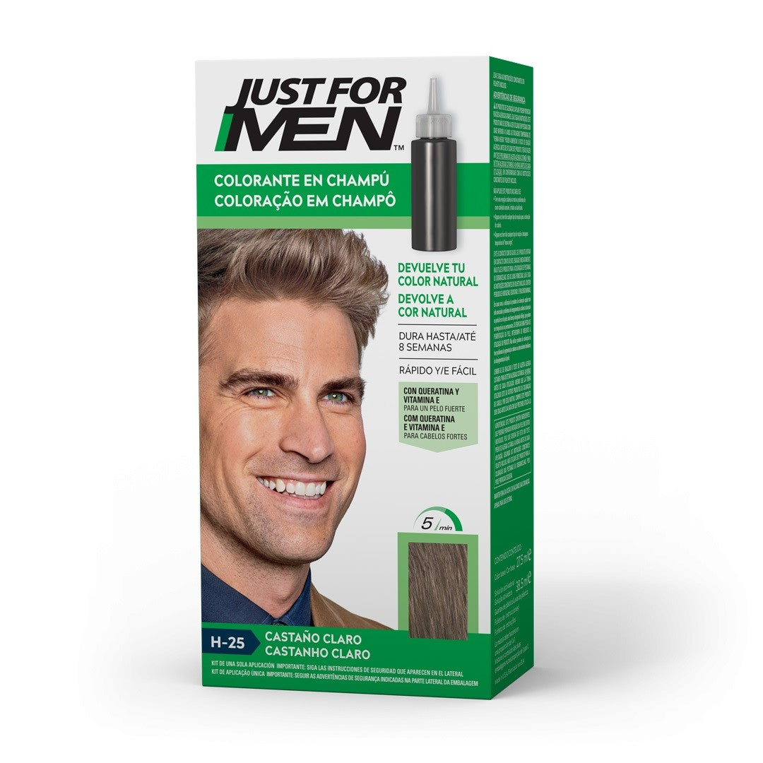 JUST FOR MEN Colorante en Champú Castaño Claro H-25 (30ml)-1