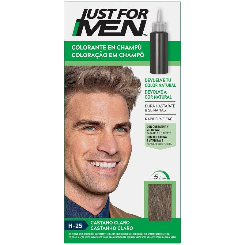 JUST FOR MEN Colorante en Champú Castaño Claro H-25 (30ml)-2