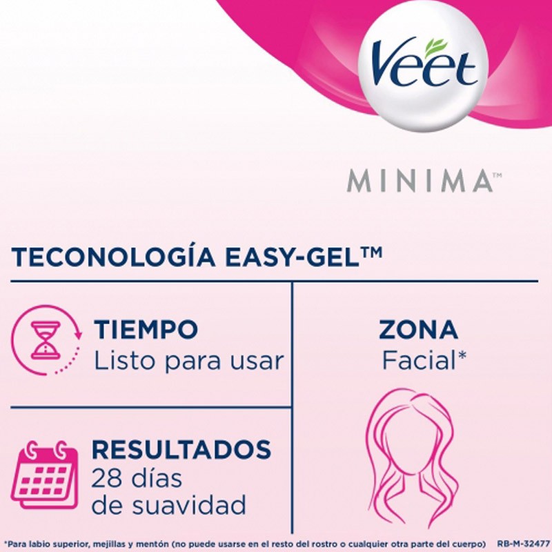 VEET Pure Bandas de Cera Fría Facial Piel Sensible 20 uds-2