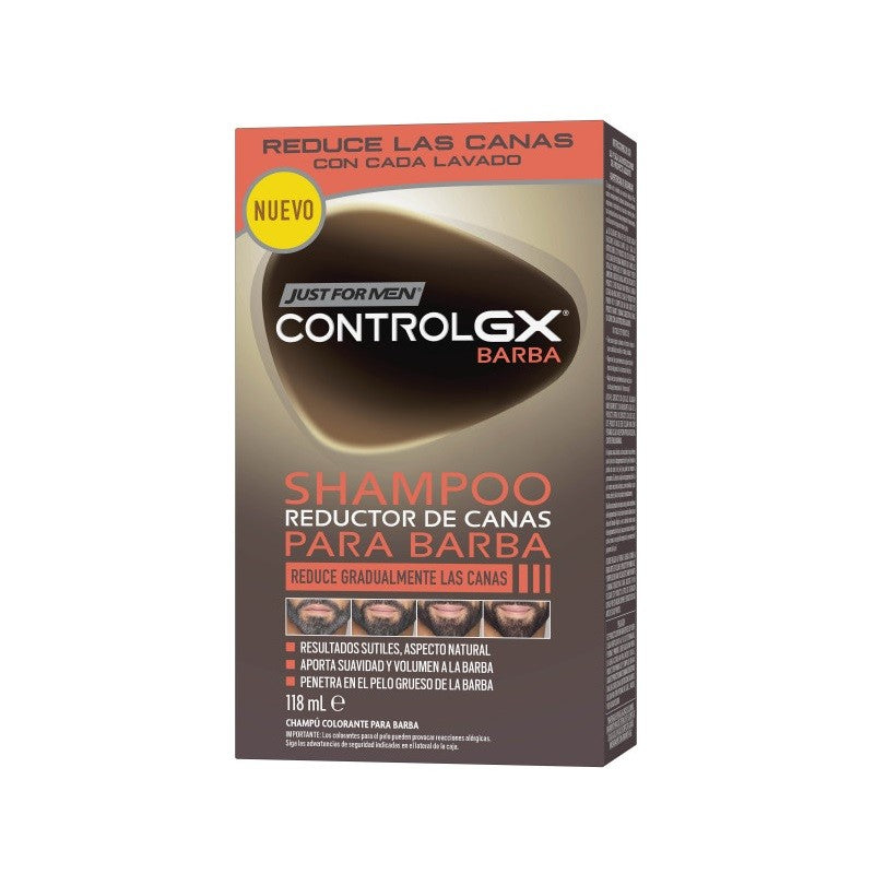JUST FOR MEN Control Gx Barba Champú Reductor de Canas 118ml-1