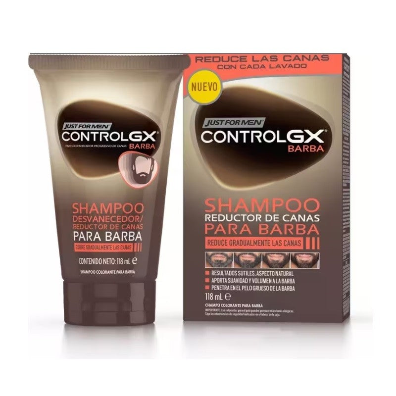 JUST FOR MEN Control Gx Barba Champú Reductor de Canas 118ml-2