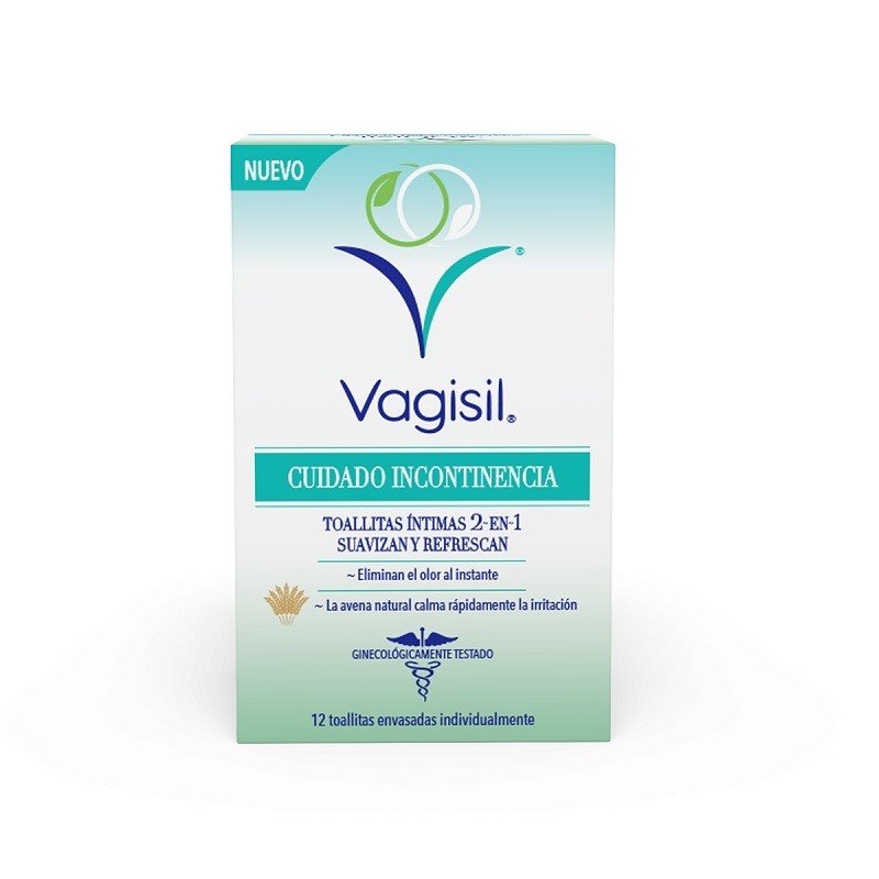 VAGISIL Cuidado Incontinencia Toallitas 2 en 1 (12 unidades)-1