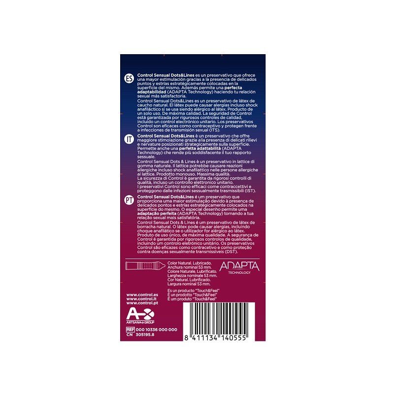 CONTROL Sensual Dots & Lines Preservativo Puntos y Estrías 12 uds-5