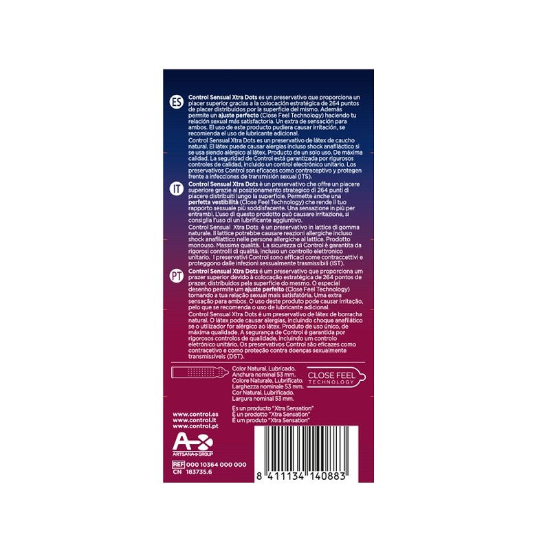 CONTROL Sensual Xtra Dots Preservativo 12 uds-5