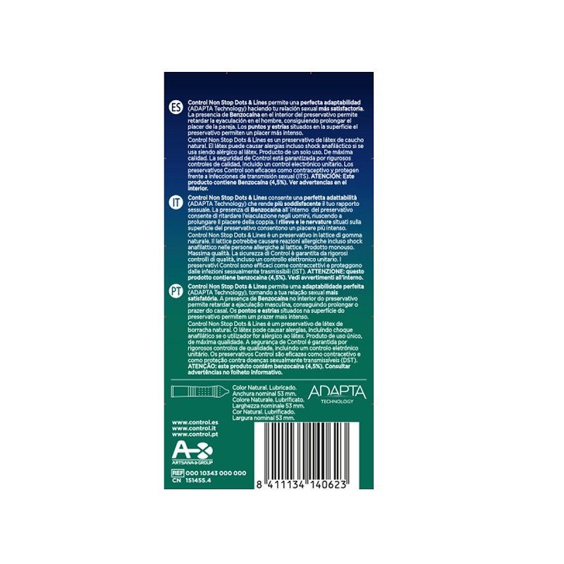 CONTROL Non Stop Dots & Lines Preservativos 12 uds-5