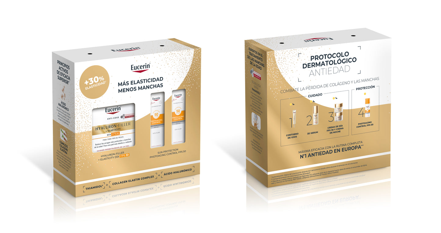Eucerin Pack Antiedad Hyaluron-Filler Elasticity Día FPS 30 50ml + 2 Minis Photoaging 5ml