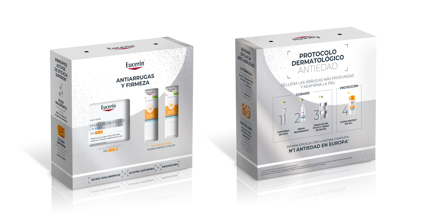 Eucerin Pack Antiedad Hyaluron-Filler Crema di Giorno FPS 30 50ml + 2 Minis Sun 5ml