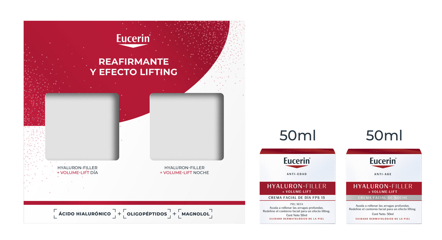 Eucerin Pack Antiedad Hyaluron-Filler + Volume-Lift 50ml + Crema de Noche 50ml