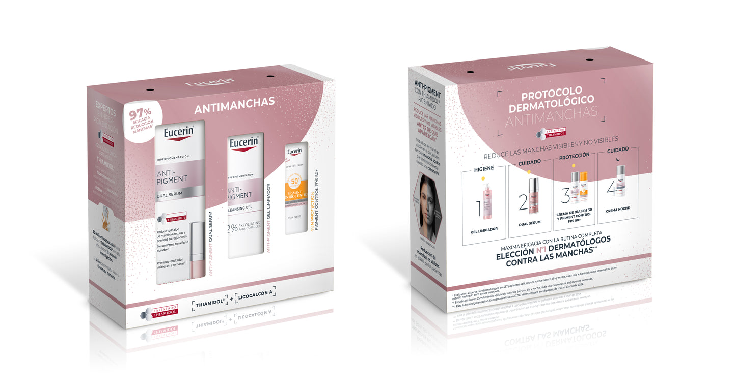 Eucerin Pack Anti-Pigment Dual Serum 30ml + Gel Limpiador 20ml + Mini Pigment 7ml