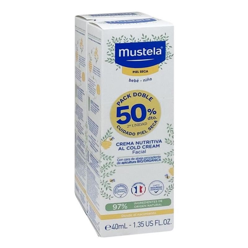 MUSTELA Crema Facial Cold Cream Piel Seca DUPLO 2x40ml-1