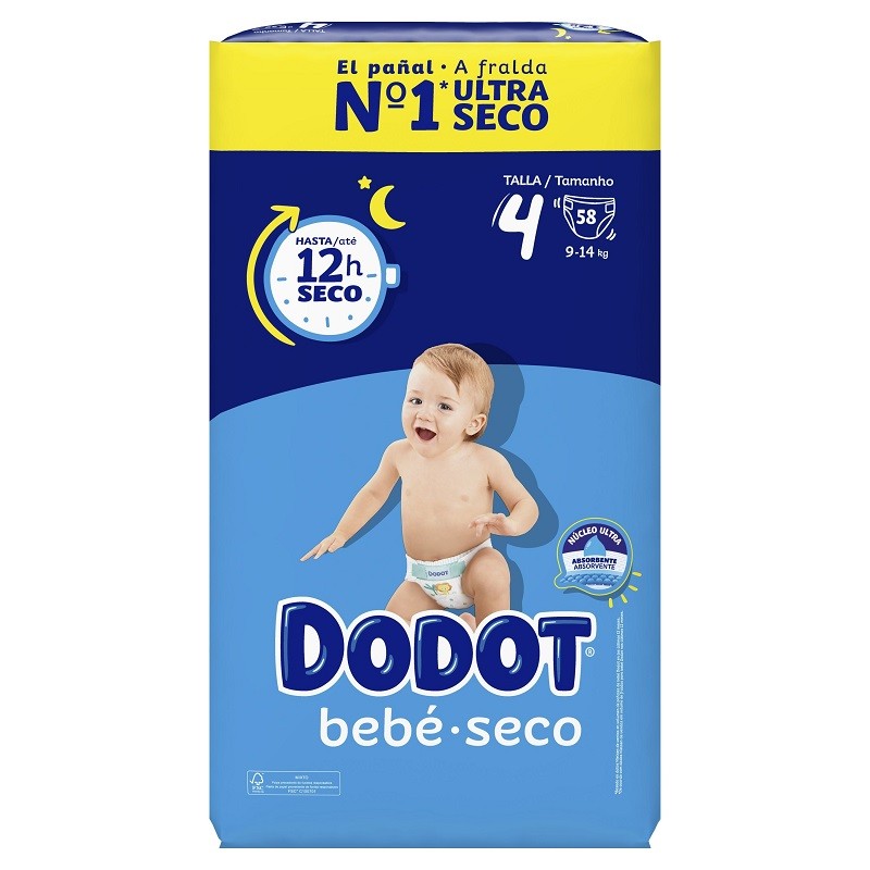 Dodot Bebé Seco Value Pack Talla 4 (58 uds)-1