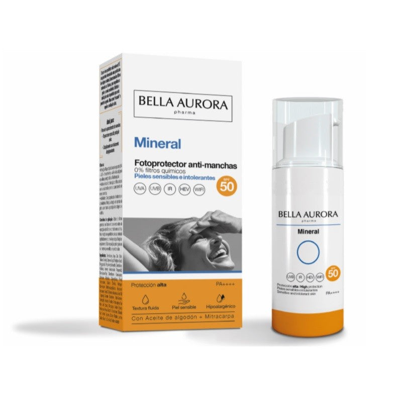 BELLA AURORA Mineral Fotoprotector Anti-Manchas 0% Filtros Químicos SPF50 (50ml)-2