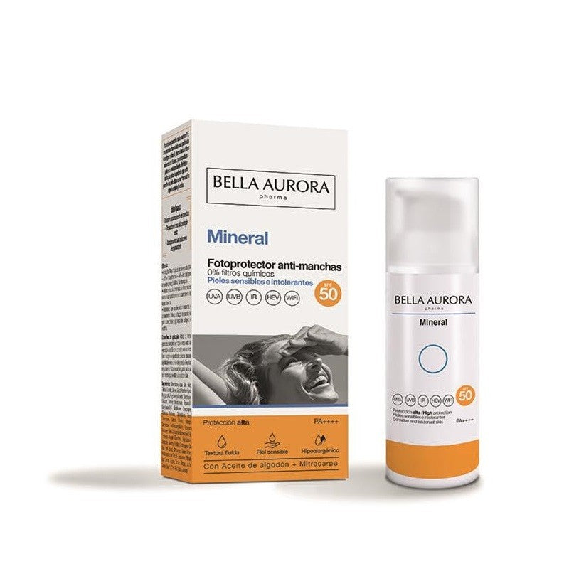 BELLA AURORA Mineral Fotoprotector Anti-Manchas 0% Filtros Químicos SPF50 (50ml)-1