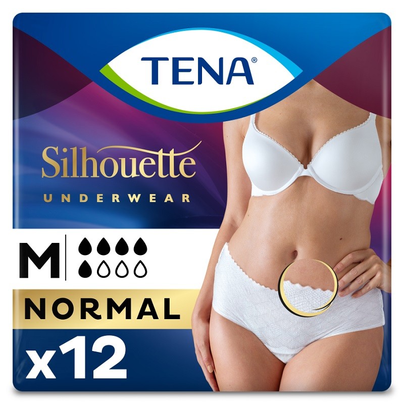 TENA Silhouette Blanco Cintura Baja Mediano 12uds-1
