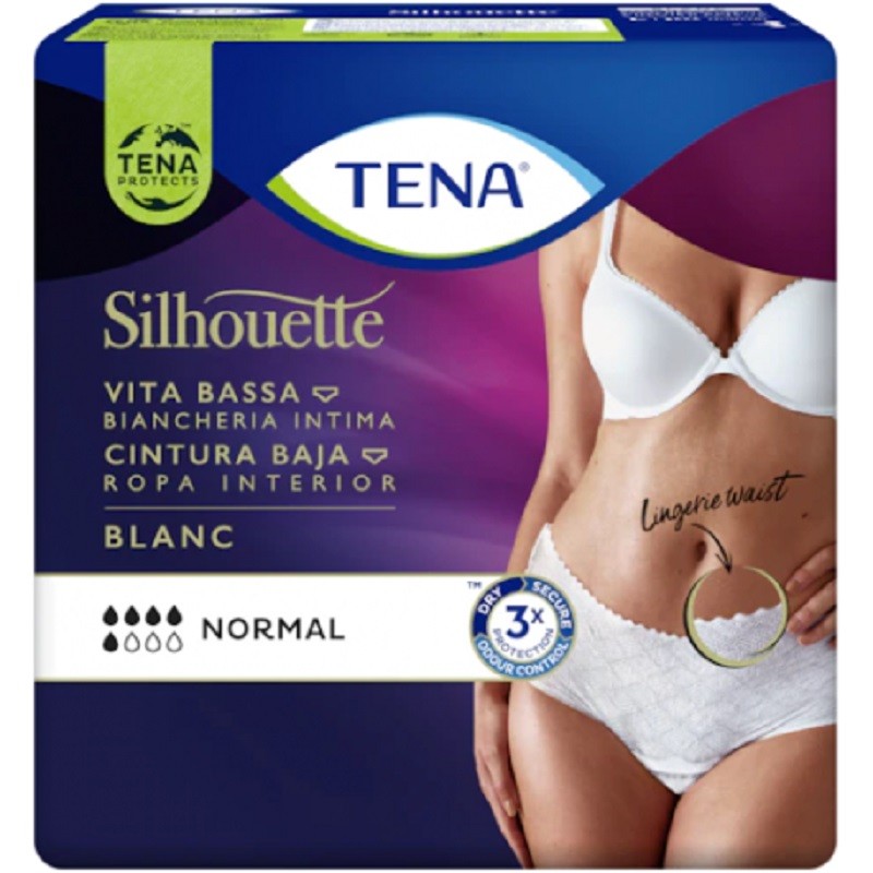 TENA Silhouette Blanco Cintura Baja Grande 10uds-1
