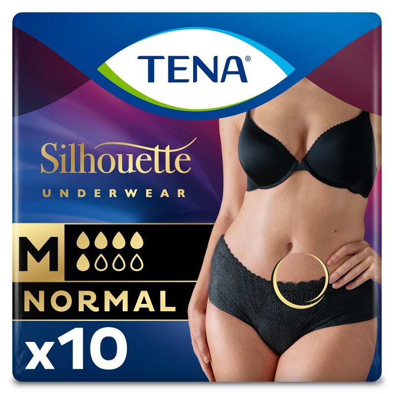 TENA Silhouette Negro Cintura Baja Mediano 10uds-1