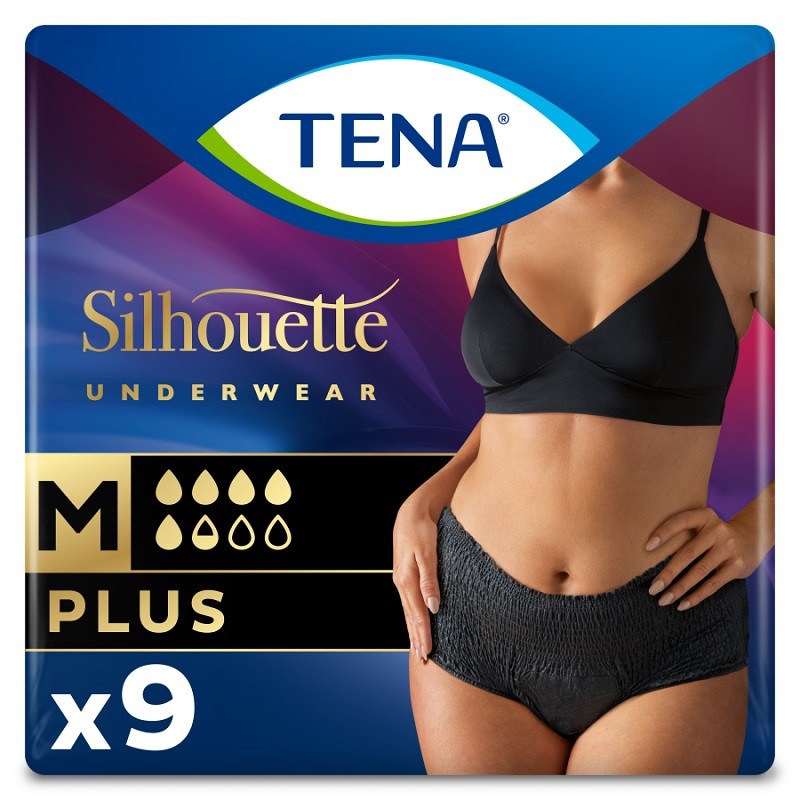 TENA Silhouette Negro Cintura Alta Mediano 9uds-1