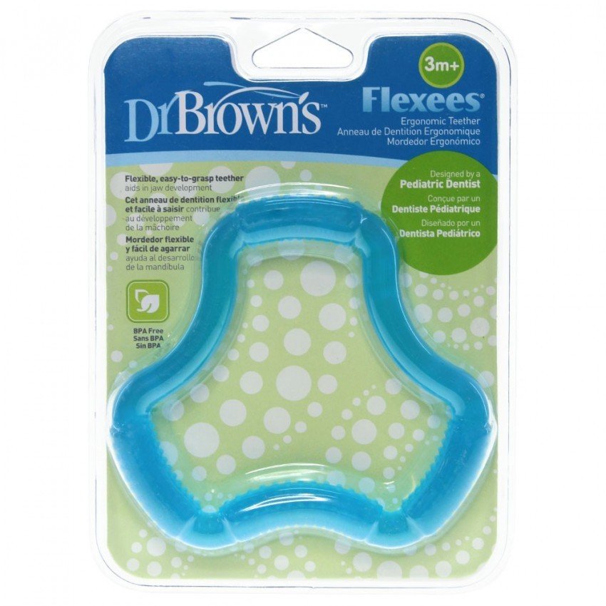 DR. BROWNS Mordedor Ergonómico Flexees +3M Azul-1