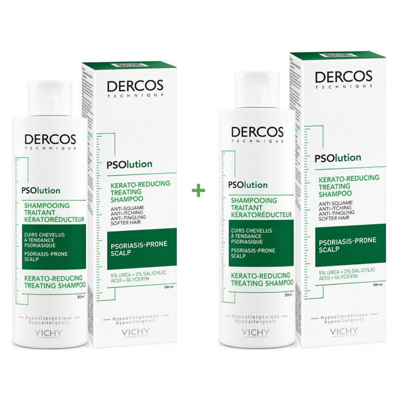 VICHY Dercos PSOlution Champú de Tratamiento Keratorreductor Duplo 2x200ml-1