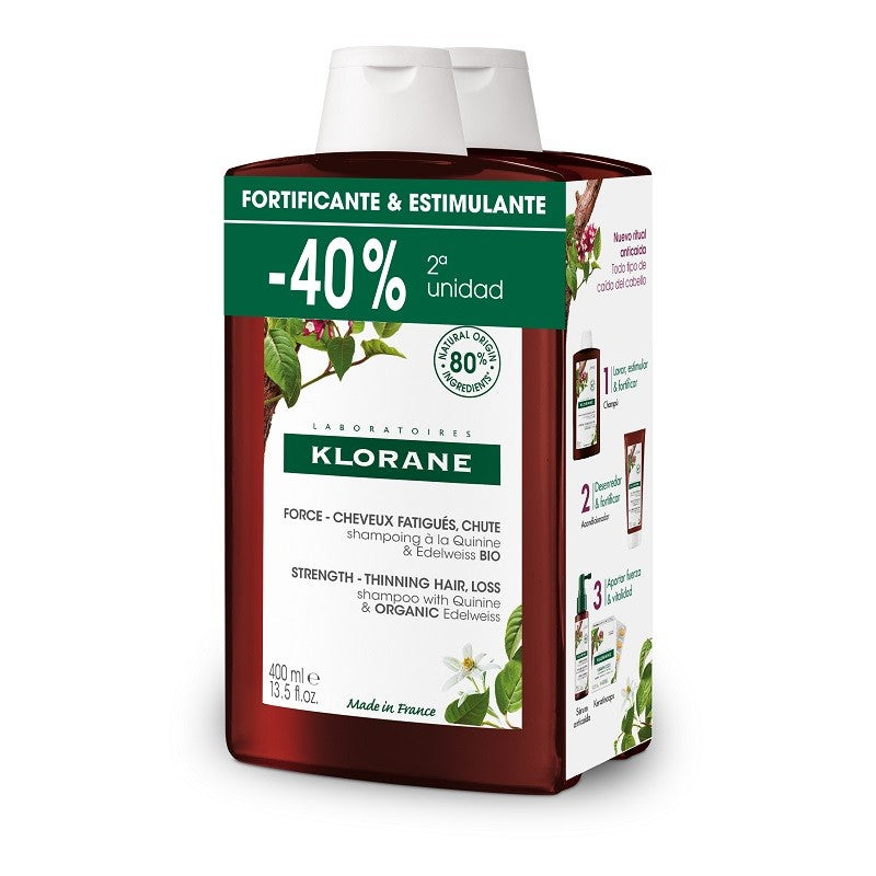 KLORANE Champú a la Quinina DUPLO 2x400ml-1